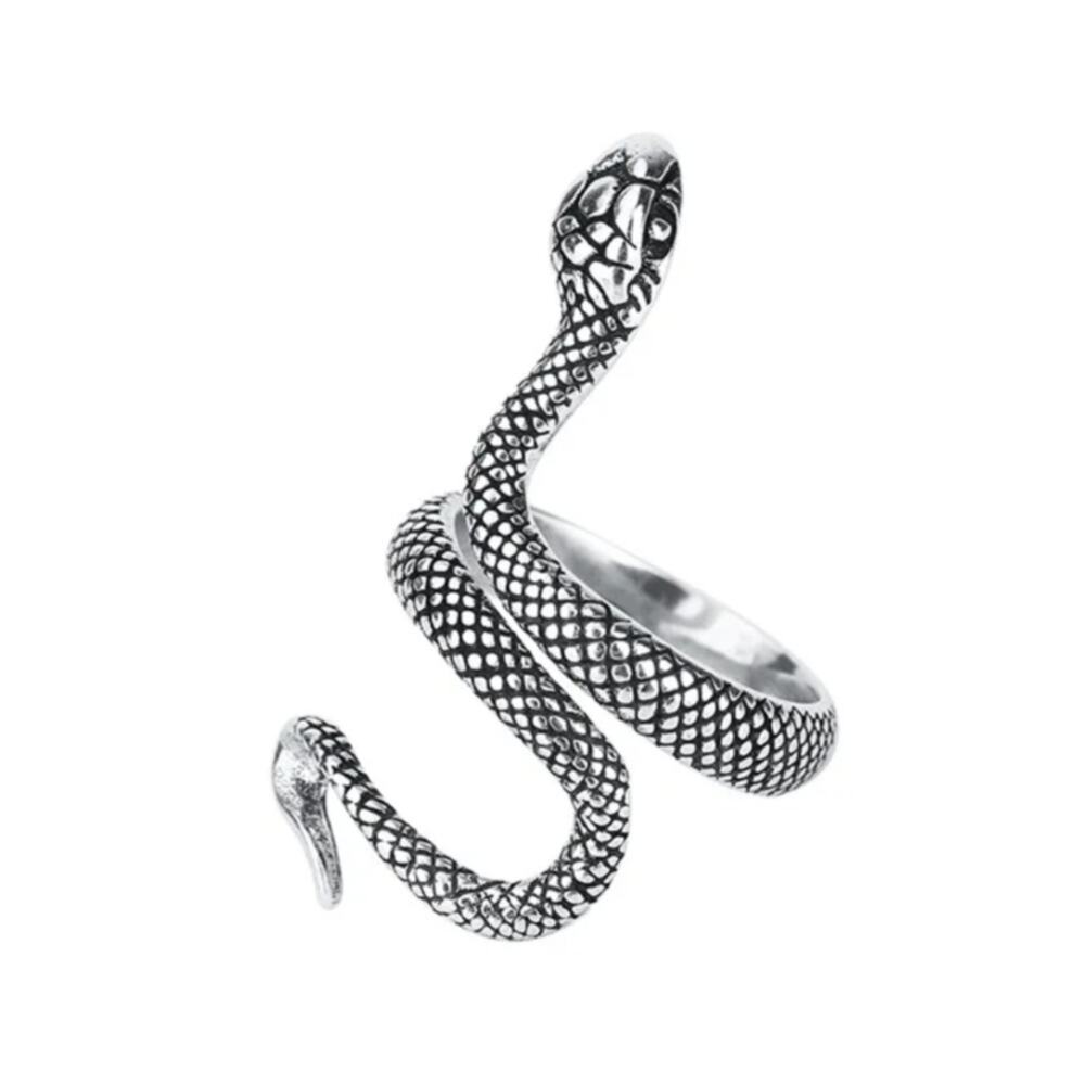 Snake Serpent Silver Ring Vampire Witch Halloween Scary Spooky Birthday Gift NEW